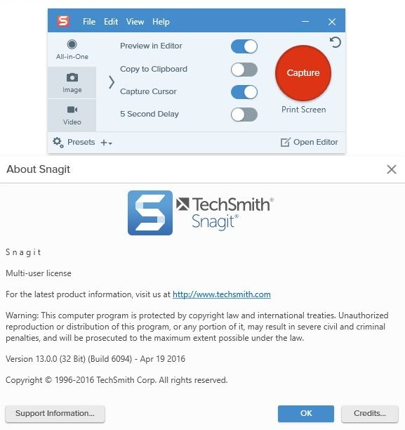 Techsmith snagit v13 0.2 incl keygen tsz