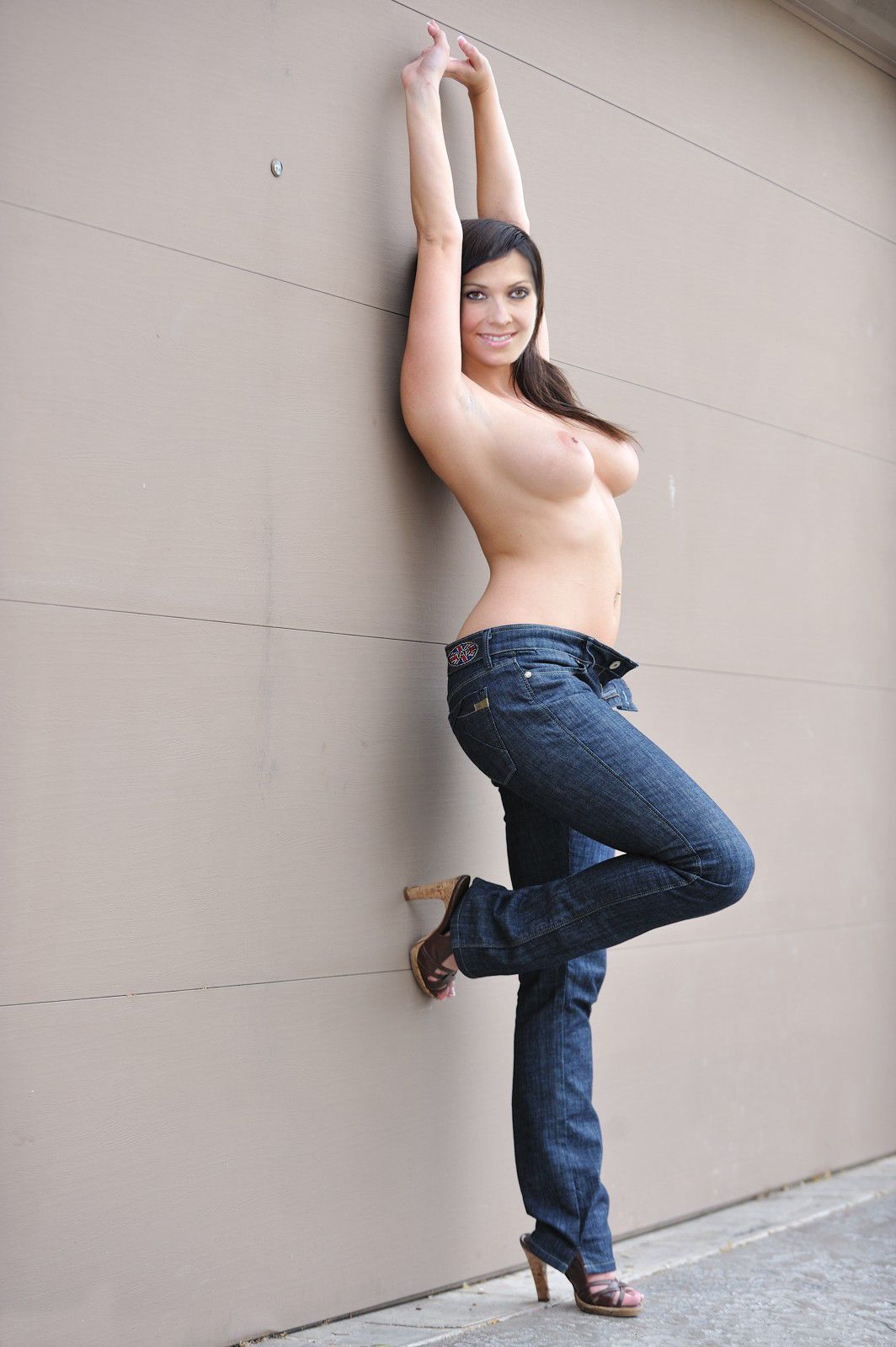 Topless Girl In Jeans