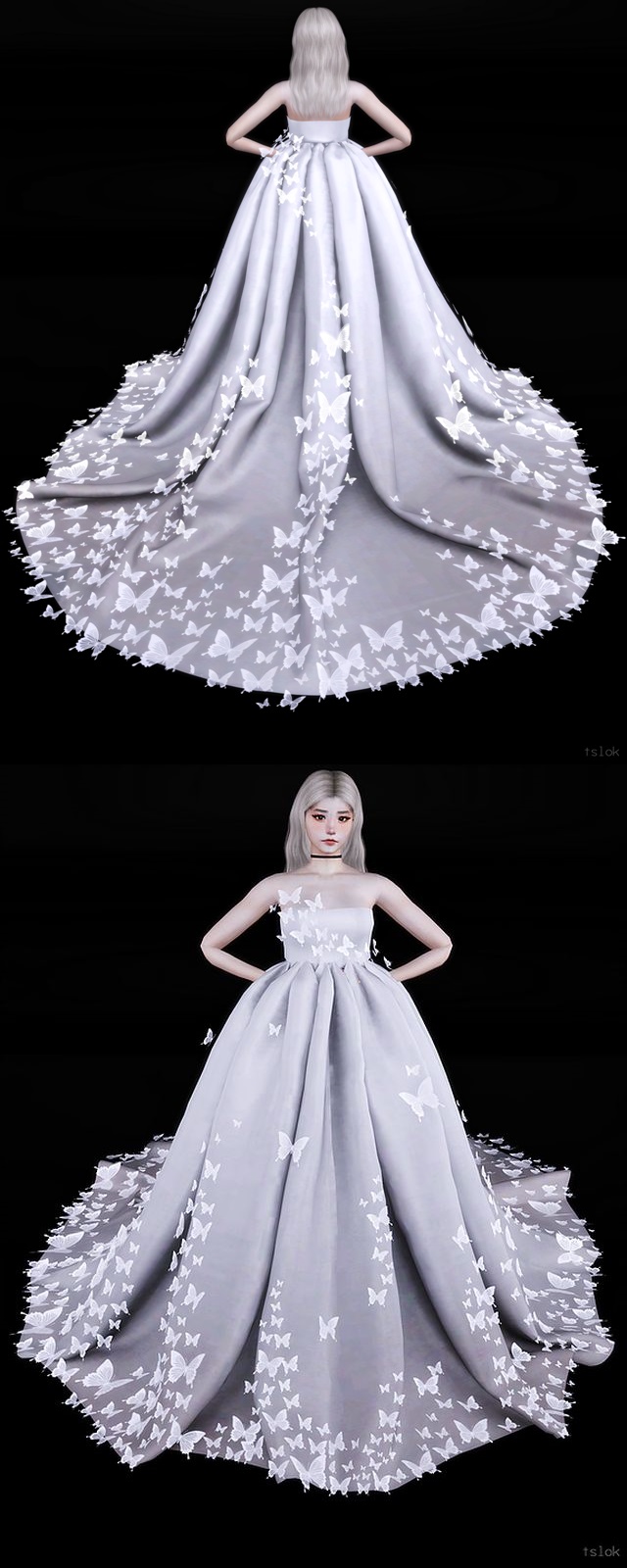 Платье Amour Butterfly Dress By Kimiko Женская одежда для Sims 4