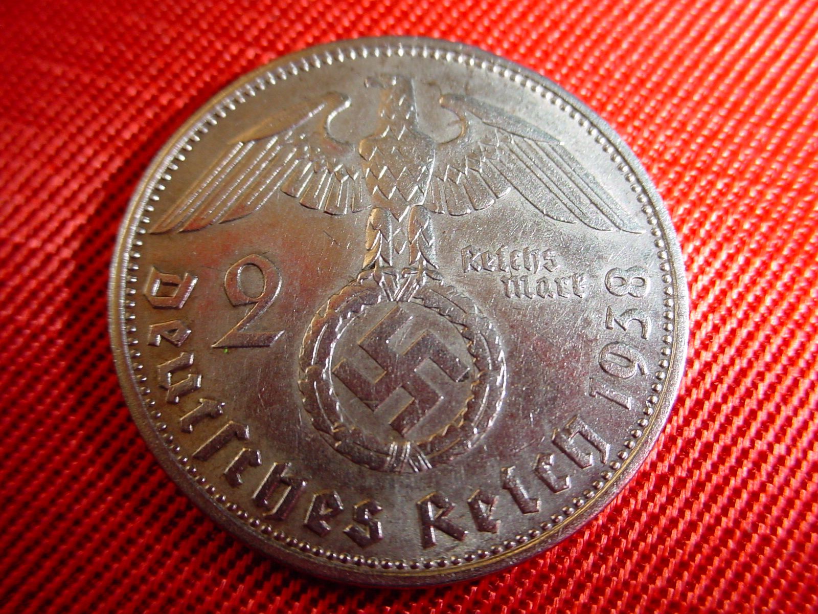 1010 SILBER Ag 2 Mark Reichsmark 1938 B Silver Deutsches Reich