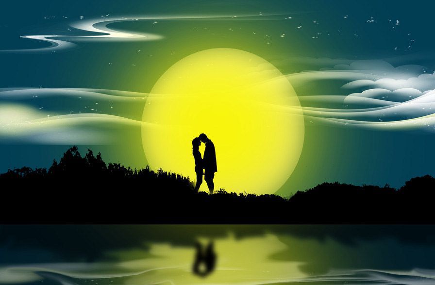 Влюбленные силуэт