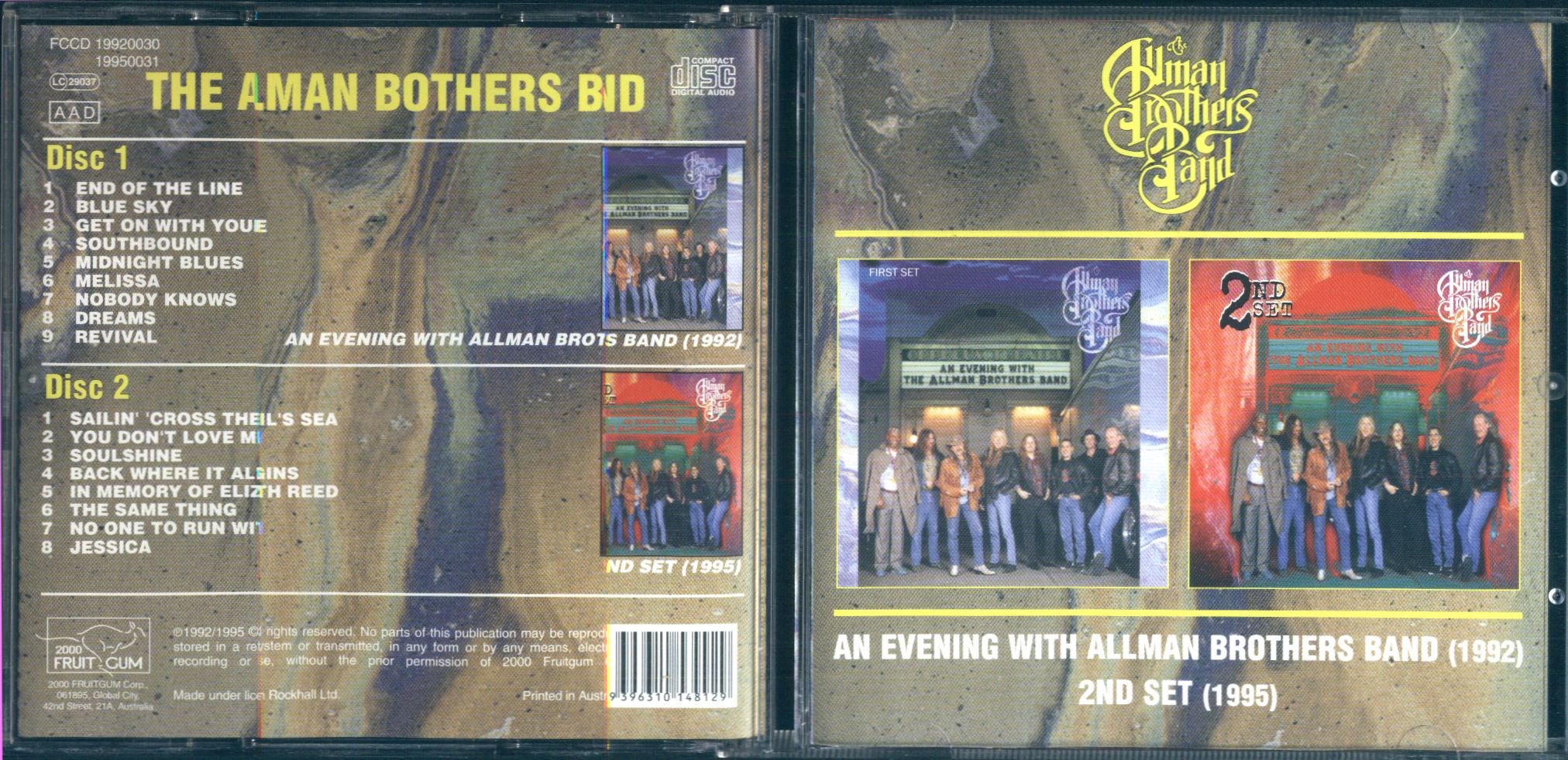 ALLMAN BROTHERS BAND An Evening With Allman brothers band (First set)/ 2nd Set (2CD-set)(12page booklet)