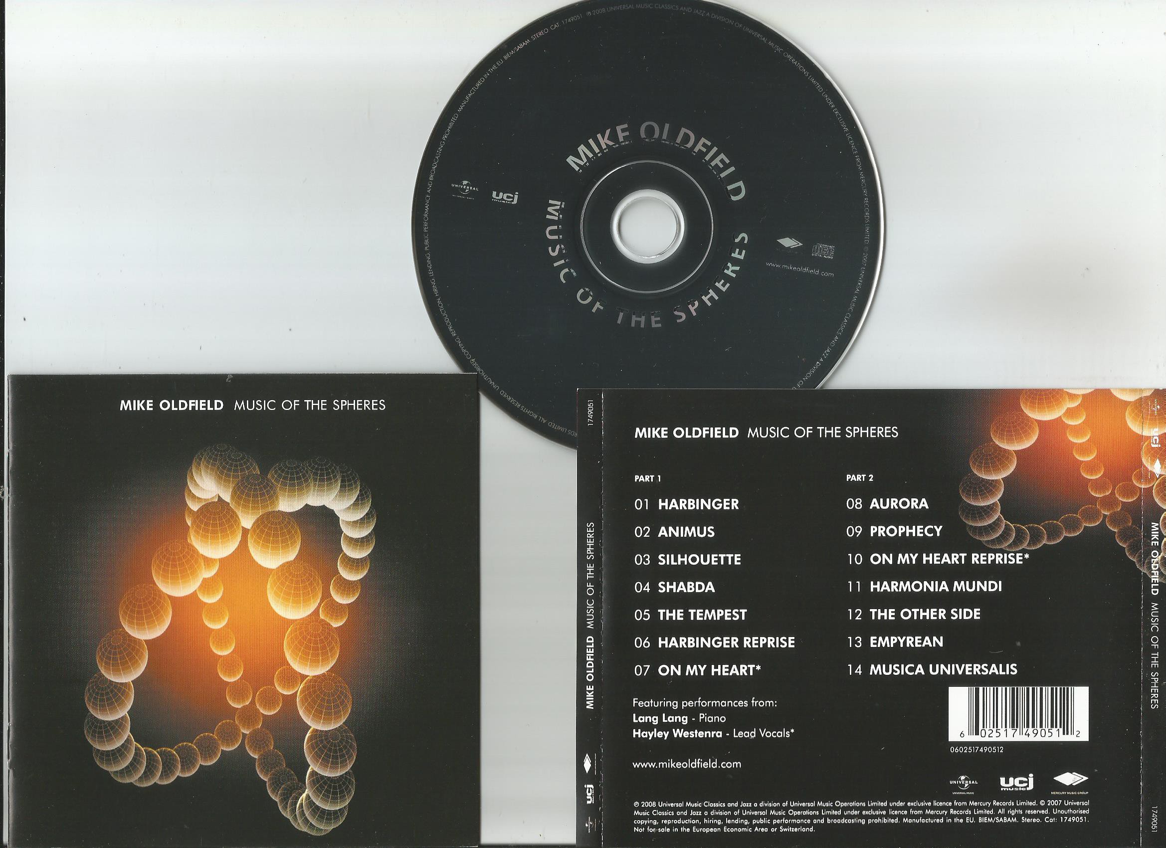 oldfield, mike music of the spheres (8page booklet)