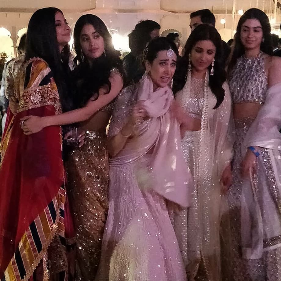 Karisma Kapoor, Parineeti Chopra, Janhvi Kapoor  others make for a pretty girl gang at Ambani bash in Udaipur.jpg
