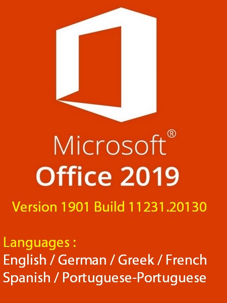 Office 2019 Pro Plus Version 1901 Build 11231.20130 Multi-6 (x86-x64)
