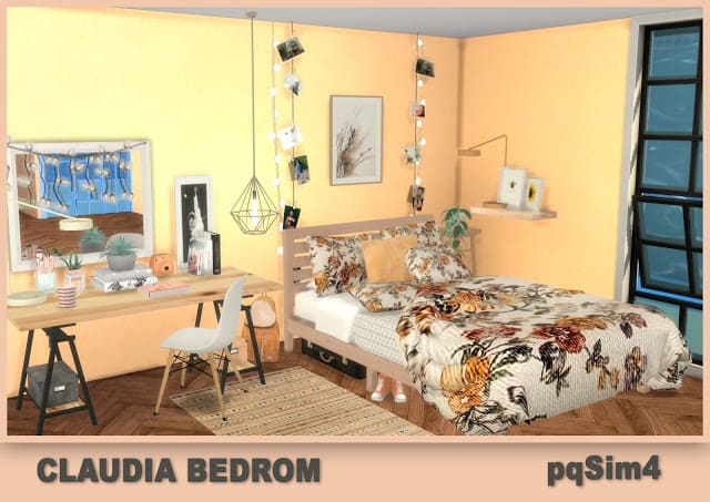 Спальная комната ClaudiaBedroom от pqSim4  для Симс 4