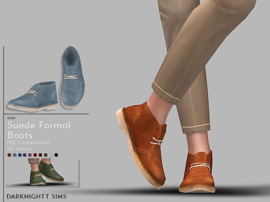 Ботинки Suede Formal Boots от DarkNighTt для Симс 4