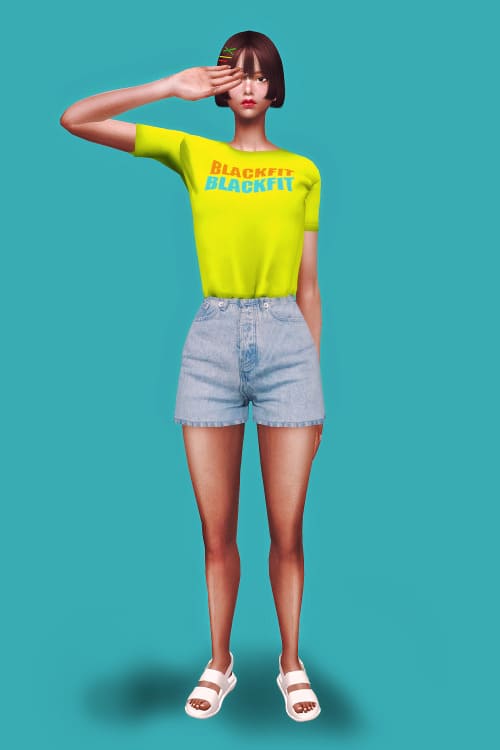 Футболка neon Tshirt от L.Sim для Симс 4