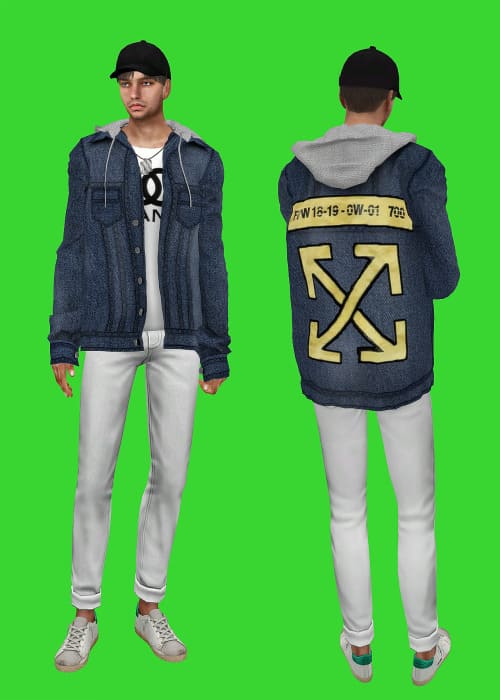 Мужской жакет Denim jacket от L.Sim для Симс 4