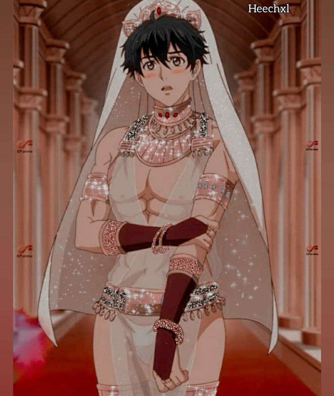 Манга яой невесты. Невеста титана Коичи в платье.
