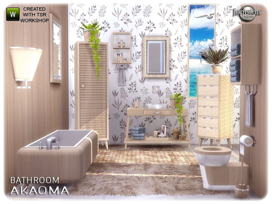 Ванная комната akaoma от jomsims для Симс 4