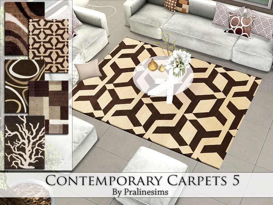 Ковры Contemporary carpets 5 от Pralinesims для Симс 4