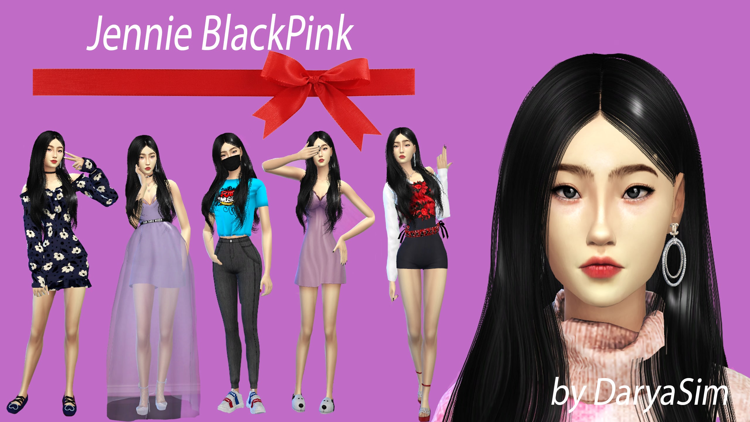 Jennie BlackPink от Darya Sim для Симс 4