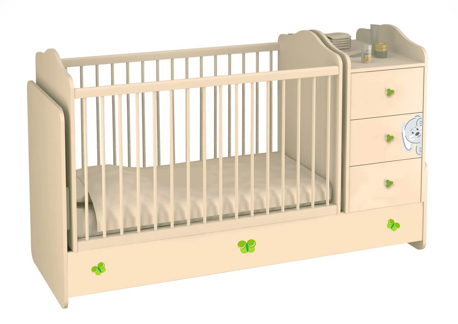 Кроватки для новорожденных с комодом: преимущества детской мебели