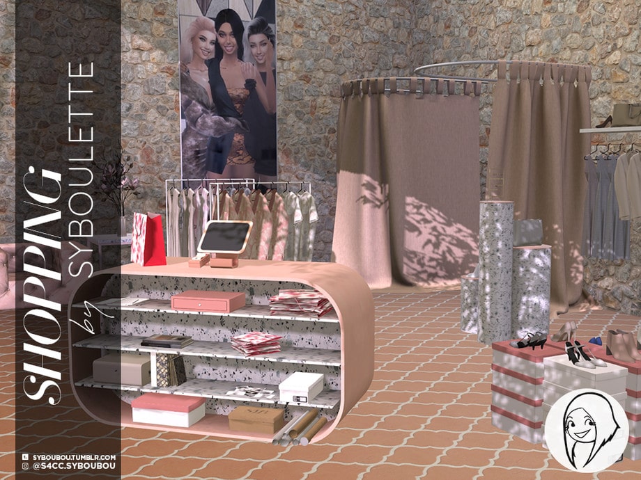 Магазин одежды  Shopping - PART 1,2 от Syboubou для Симс 4