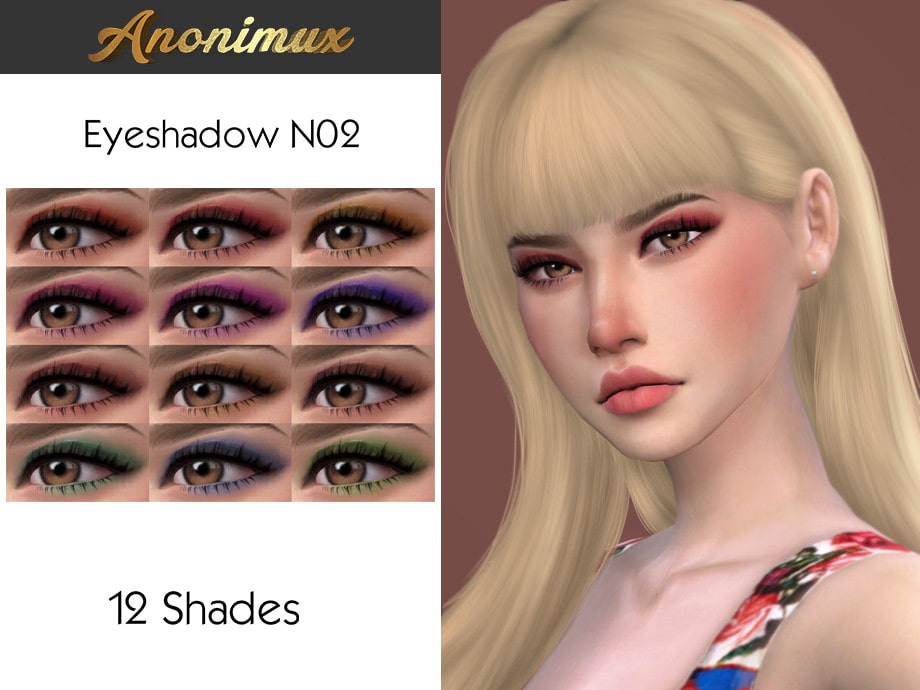 Тени Eyeshadow N02 от Anonimux Simmer для Симс 4