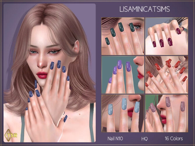 Ногти LMCS Nail N10 от Lisaminicatsims для Симс 4