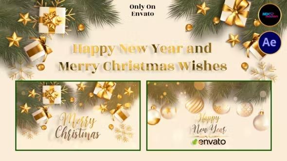 VideoHive - Happy New Year and Merry Christmas Wishes 40871089