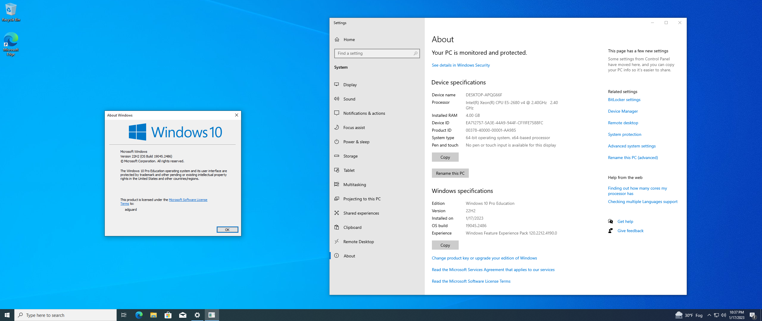 Microsoft Windows 10.0.19045.2486, Version 22H2 (Updated January 2023) - Оригинальные образы от Microsoft MSDN [En]