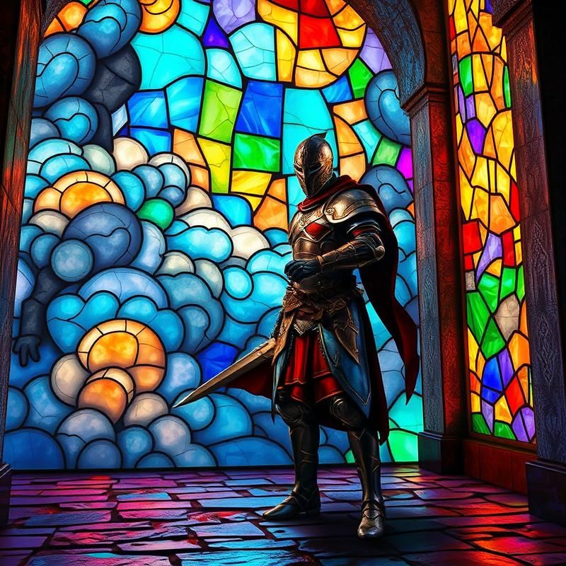 stained glass style AI art