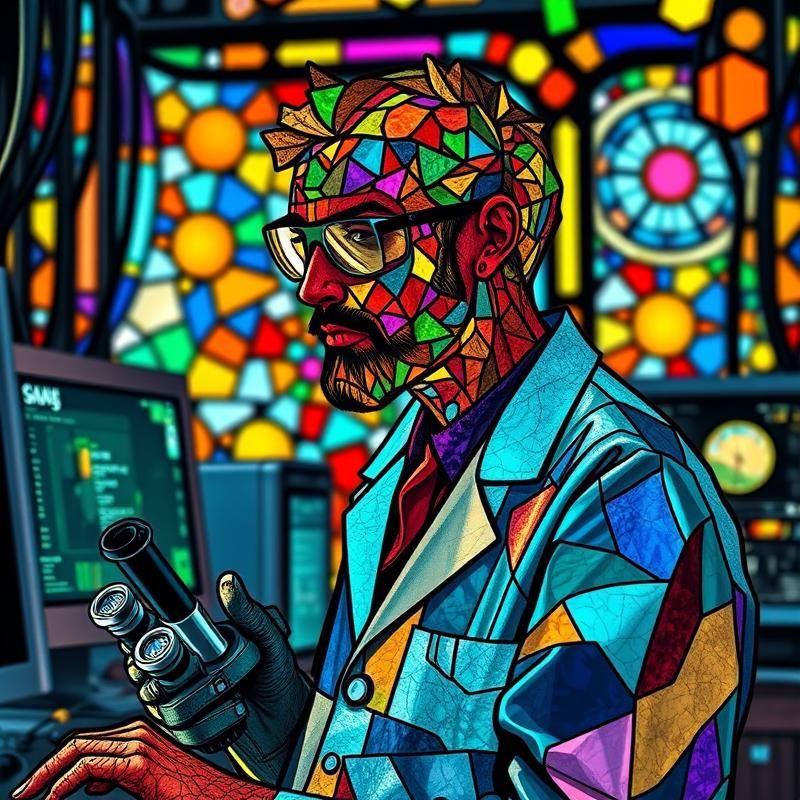 stained glass style AI art