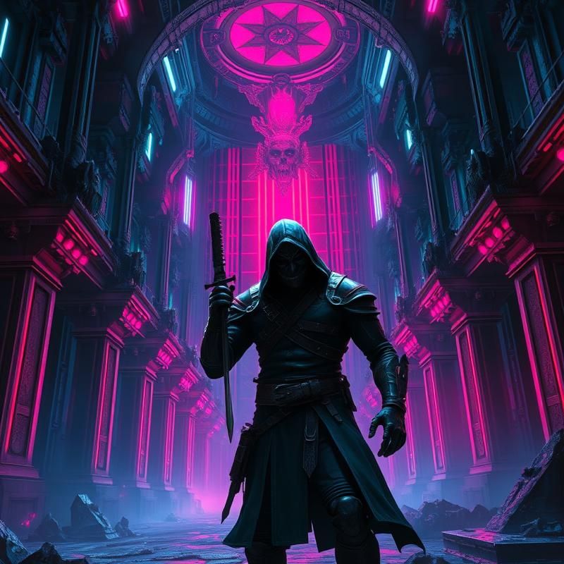 synthwave style AI art