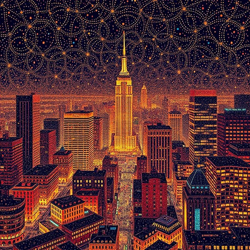dot work style AI art