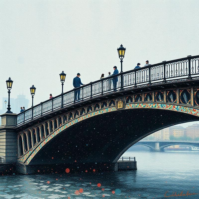 pointillism style AI art