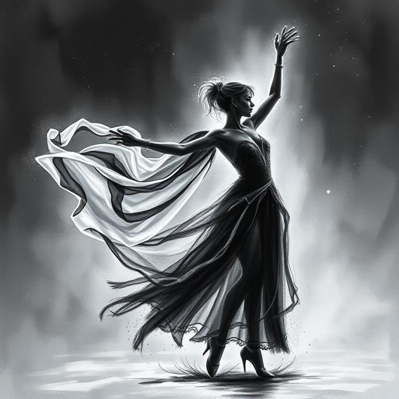 charcoal drawing style AI art