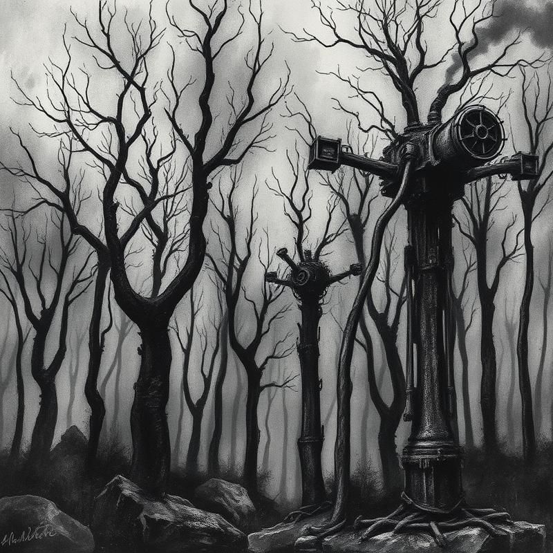 charcoal drawing style AI art