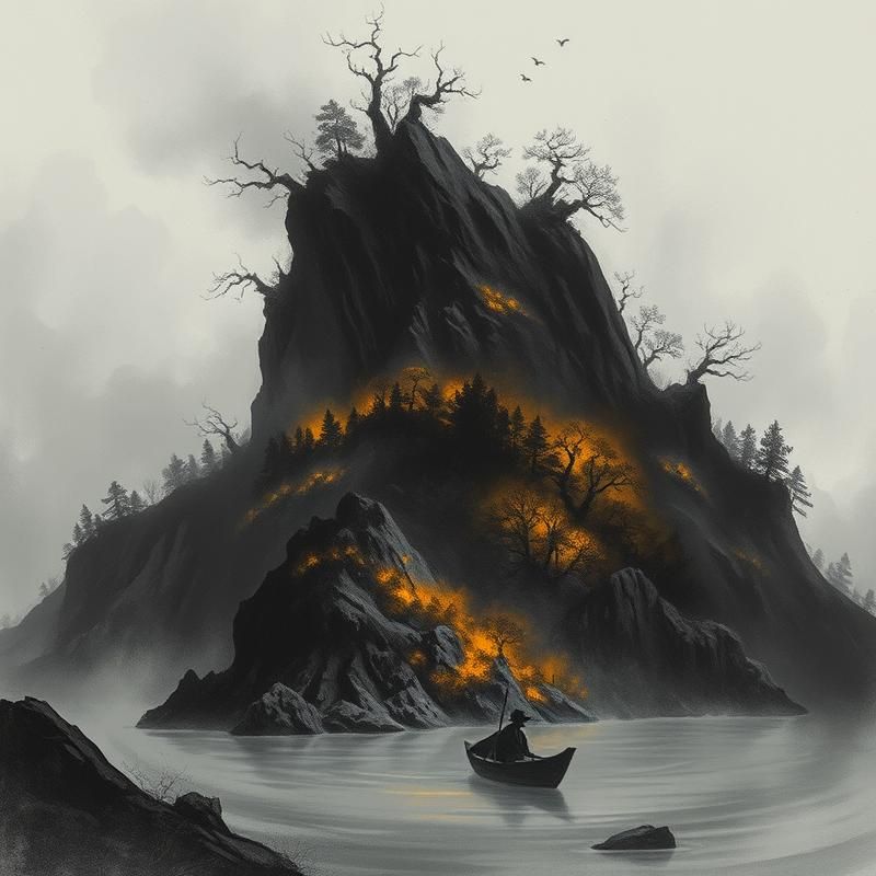 charcoal drawing style AI art