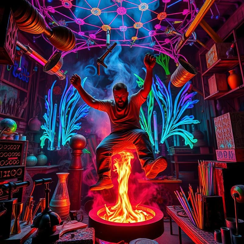 psychedelic style AI art
