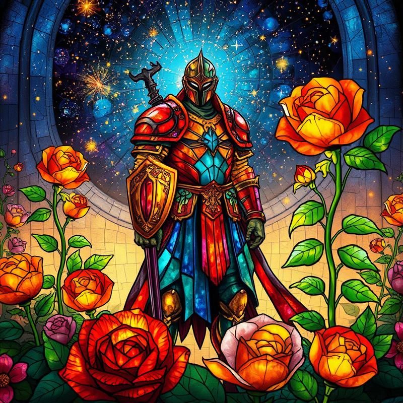 stained glass style AI art