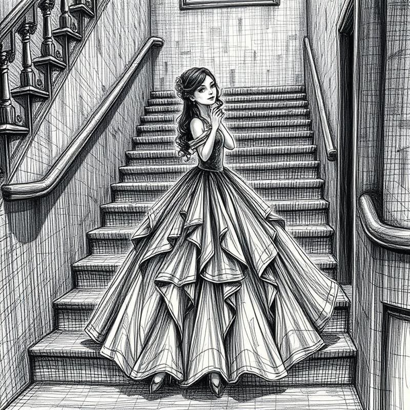cross-hatching style AI art