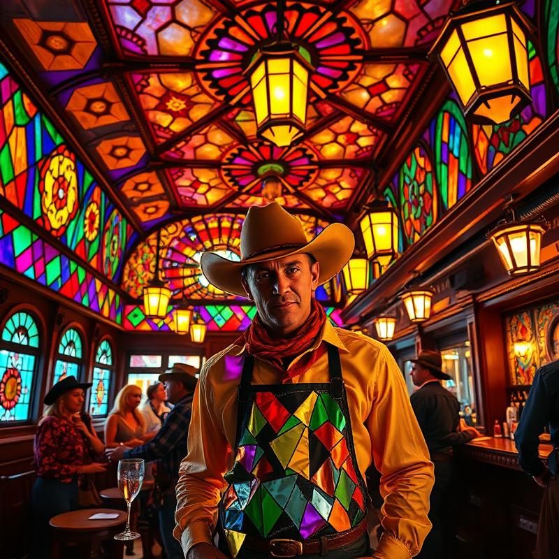 stained glass style AI art