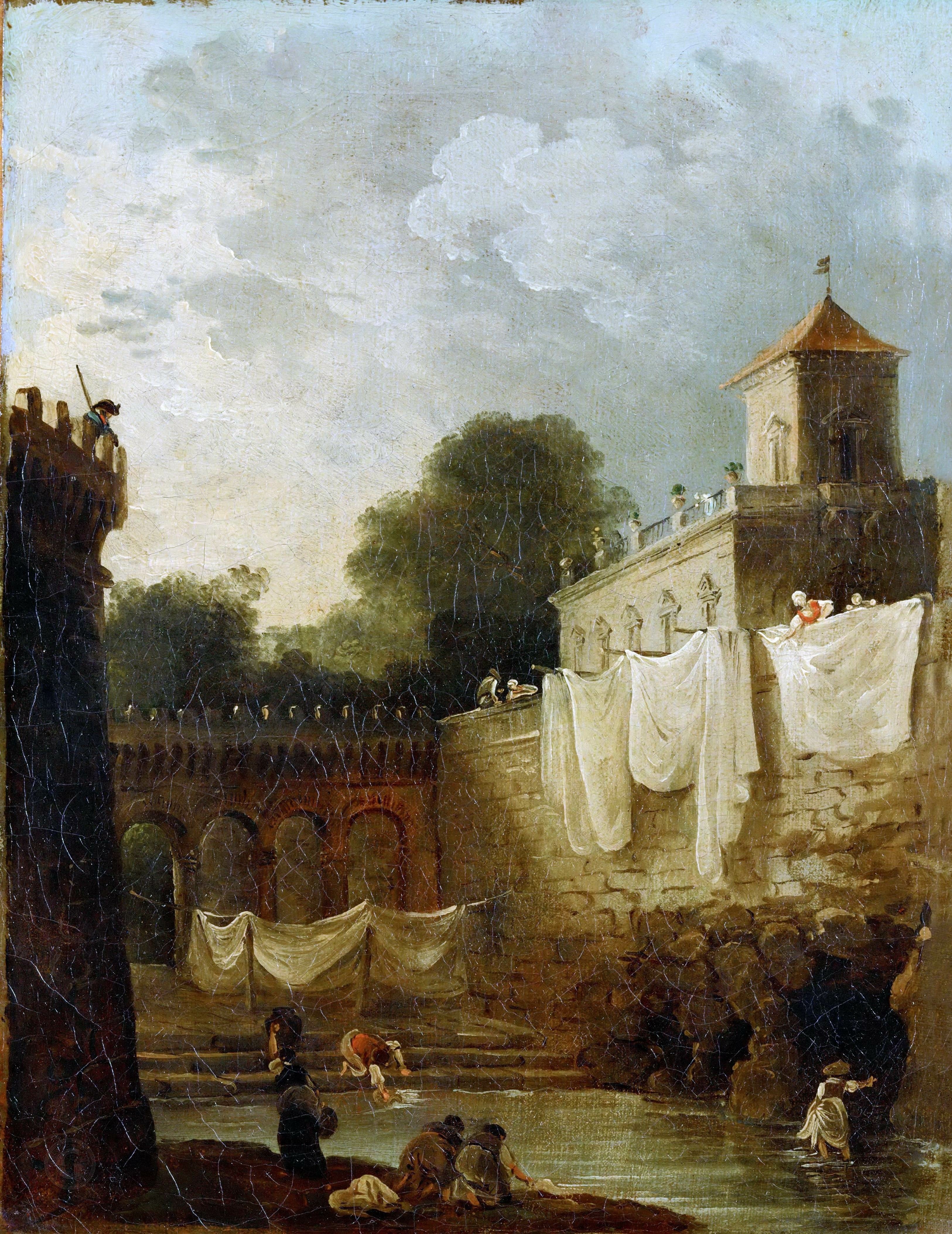Лувр – Робер, Юбер (Париж 1733-1808) -- Прачки в итальянской вилле.jpg