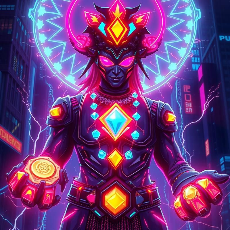 neon art style AI art