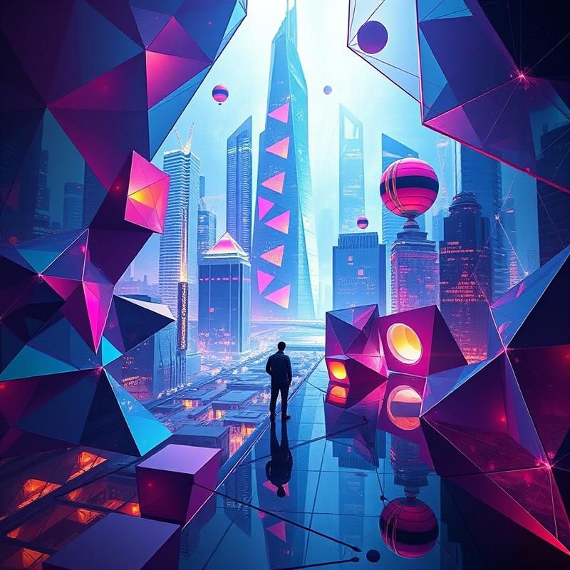 geometric style AI art