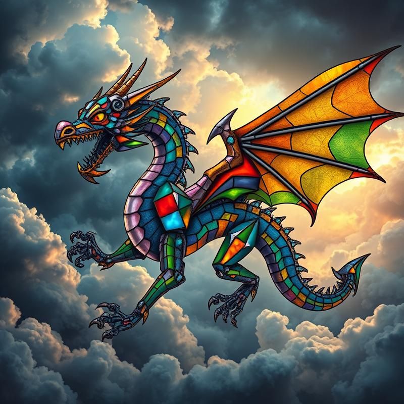 stained glass style AI art