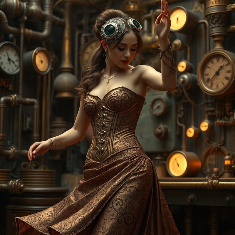 steampunk style AI art