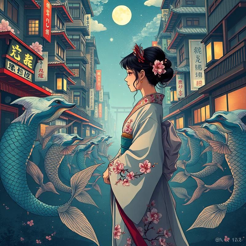 ukiyo-e style AI art
