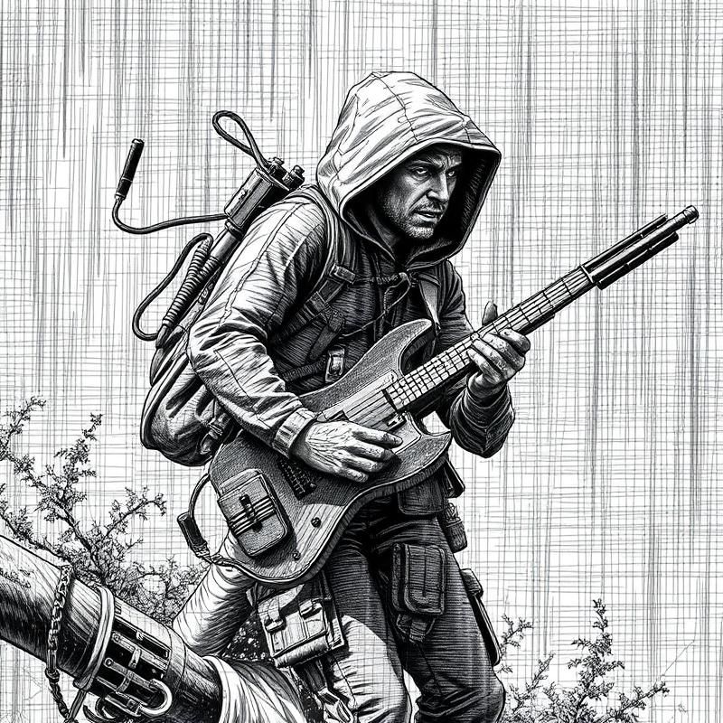 cross-hatching style AI art