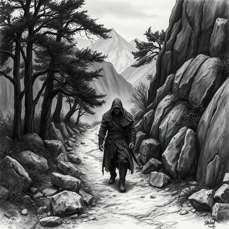 charcoal drawing style AI art