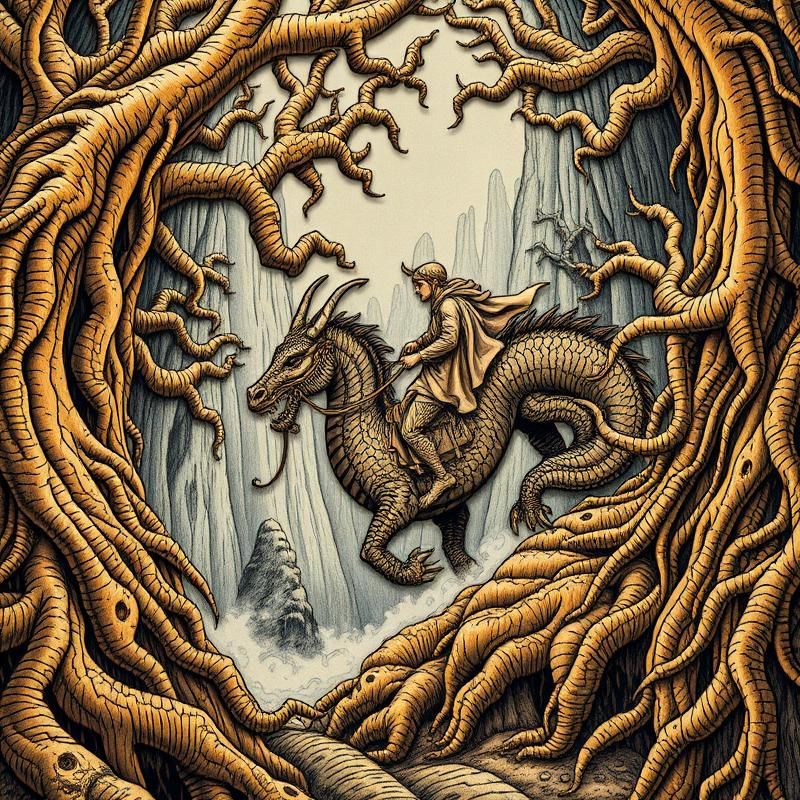 woodcut style AI art