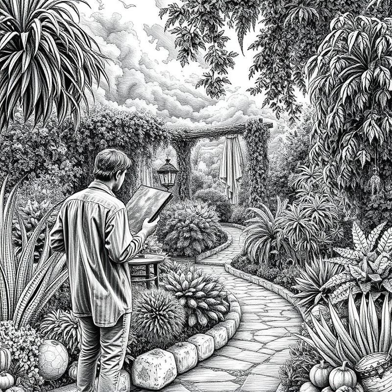 cross-hatching style AI art