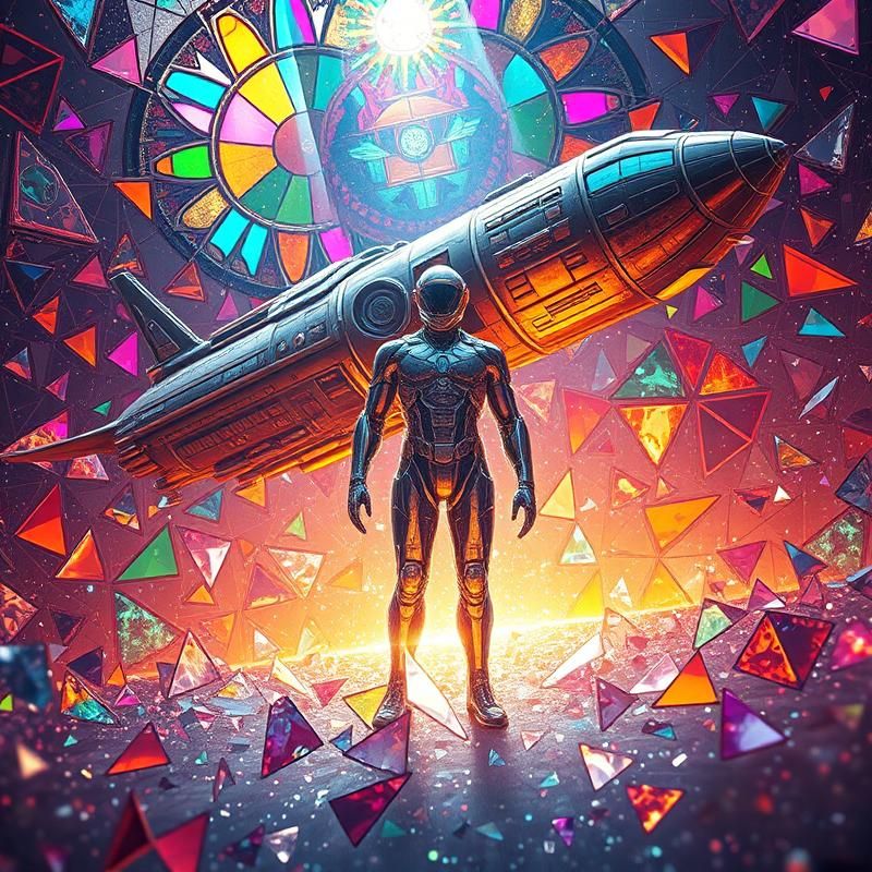 stained glass style AI art