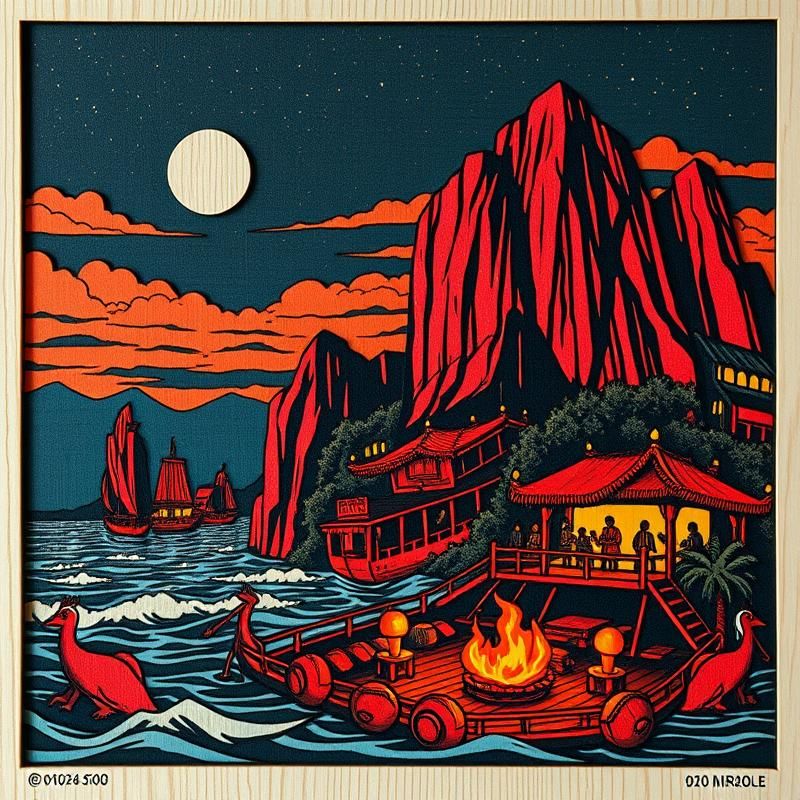 woodcut style AI art