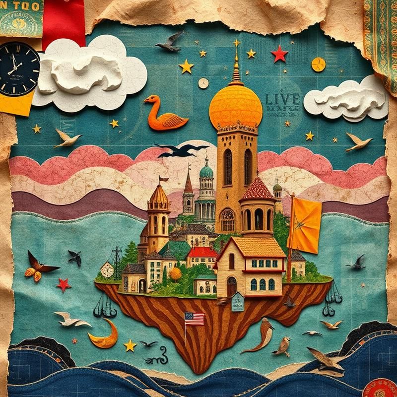 collage style AI art