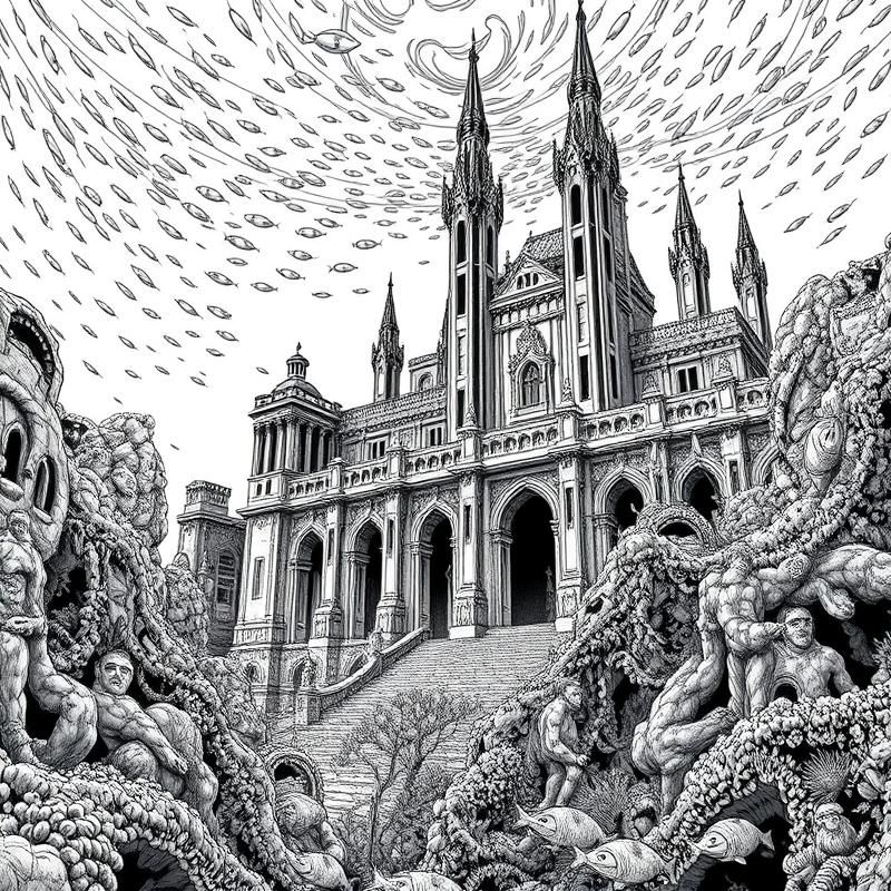 line art style AI art