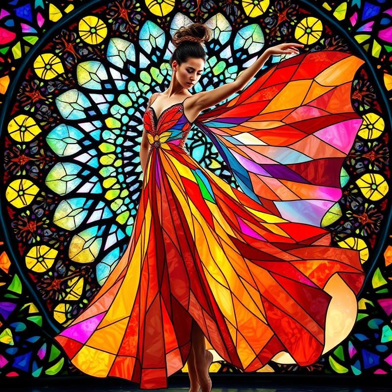stained glass style AI art